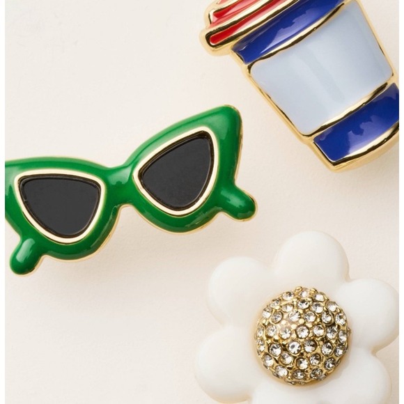 kate spade new york x Target Mixed Novelty Stud Earrings 3pk - Sunglasses Coffee
